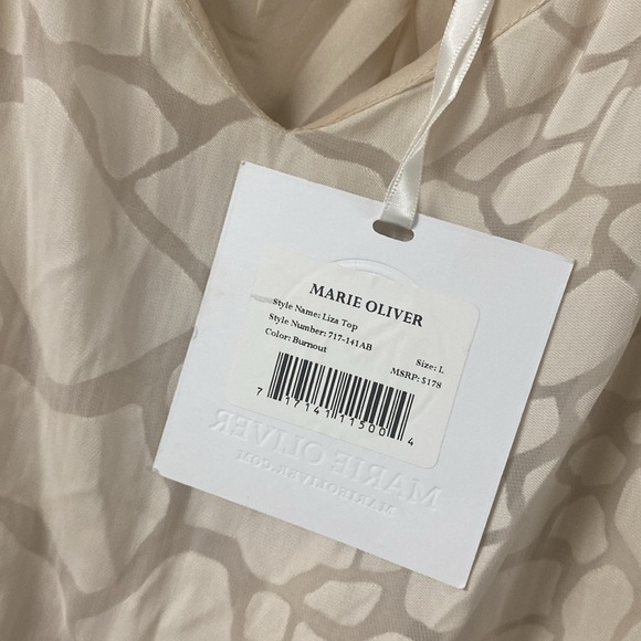 NWT MARIE OLIVER LIZA TOP IN BURNOUT SIZE LARGE PEPLUM STYLE RACER BACK TANK TOP - Picture 8 of 10